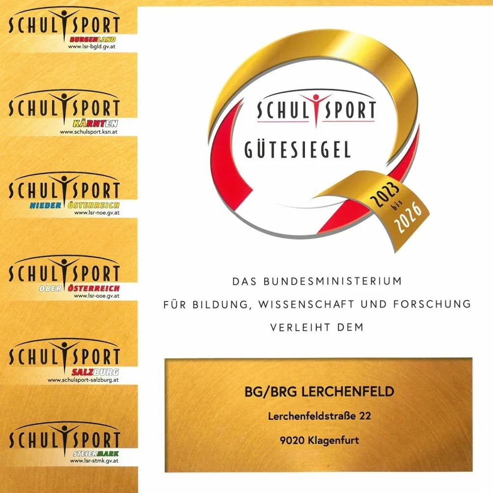 BG/BRG Lerchenfeld erhält Schulsportgütesiegel in Gold